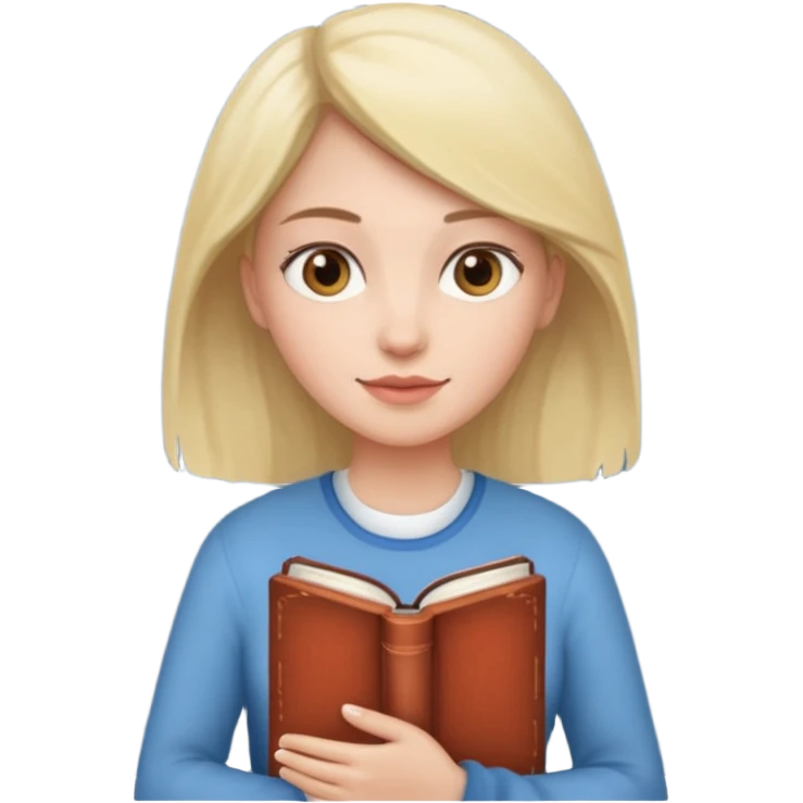 woman holding book emoji