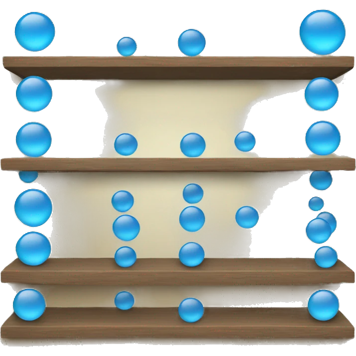 shelves with blue orb prophecies emoji