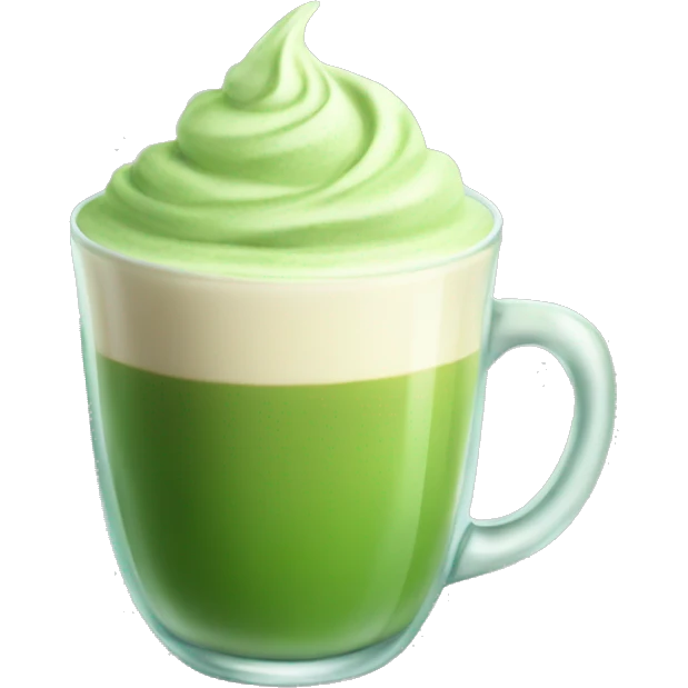Glass of matcha latte emoji