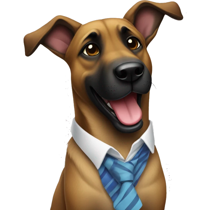 malinois qui danse avec une chemise et cravate  emoji