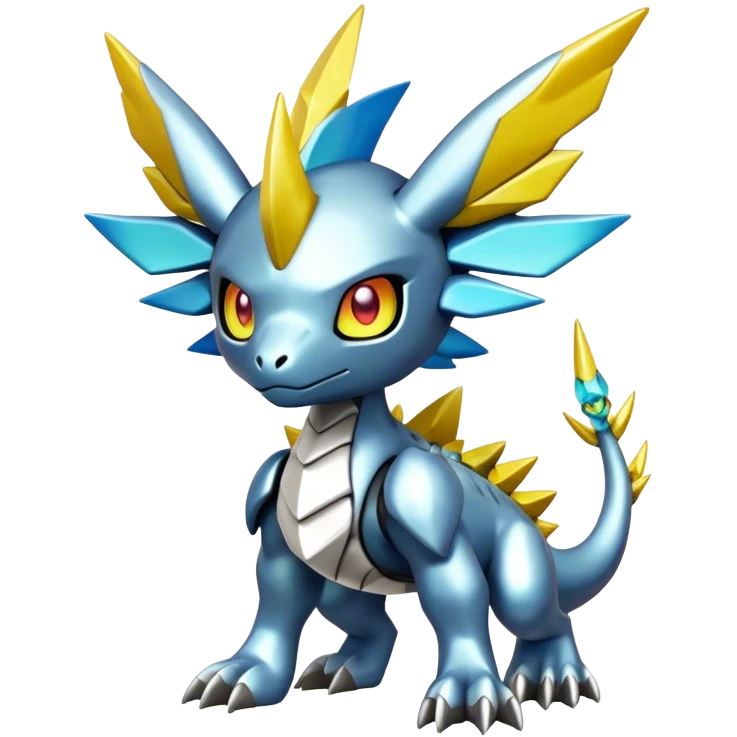 cool edgy cute shiny colorful Archeus-Kyurem-Digimon-Fakemon-animal-hybrid full body emoji