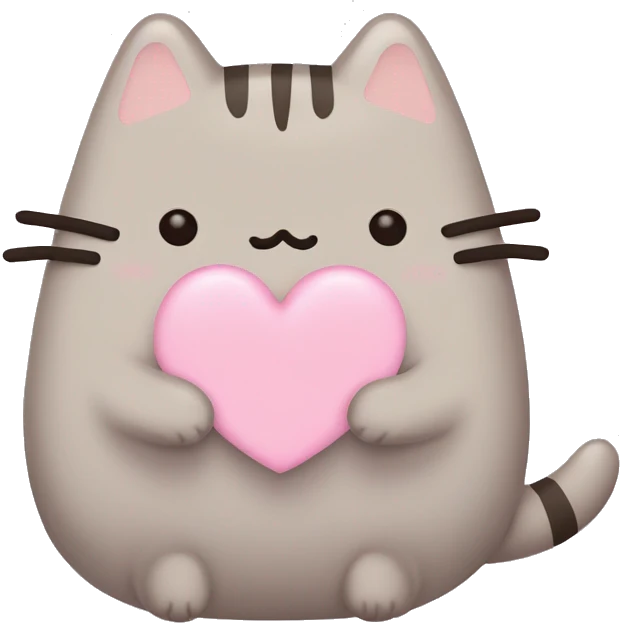pusheen light pink heart emoji