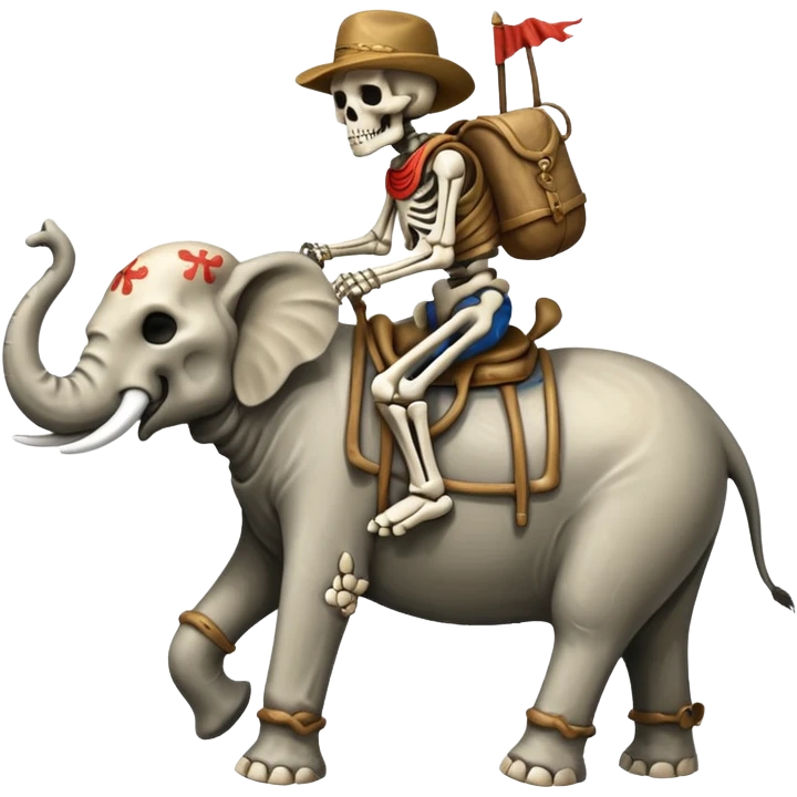 Skeleton Rider on elephant emoji