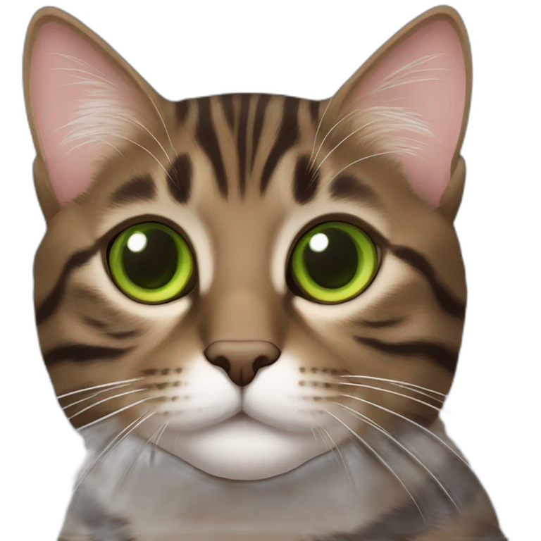 Dark Brown europen tabby cat, Green eyes emoji