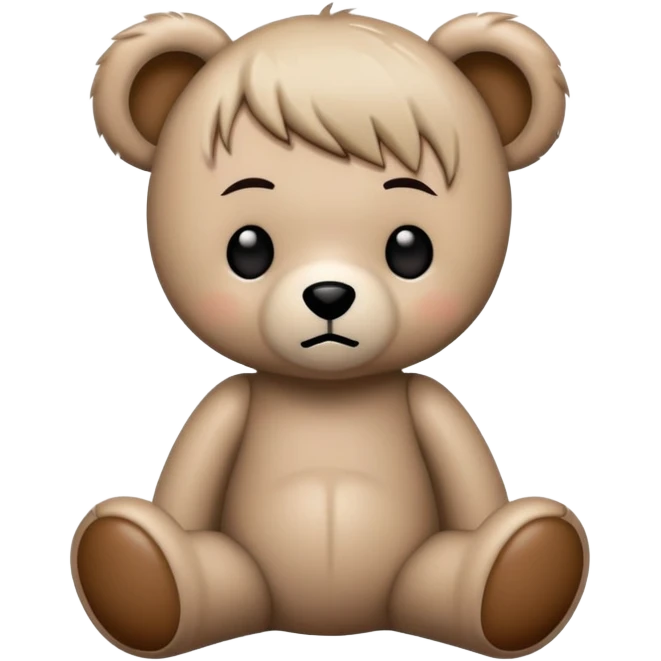 serial killer teddy bear with emo pixie haircut emoji