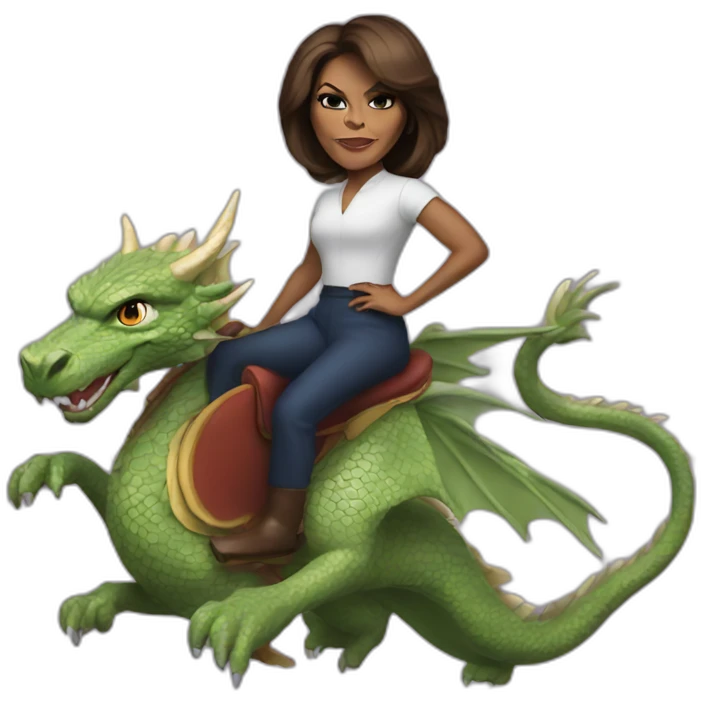 Michelle obama riding a dragon emoji