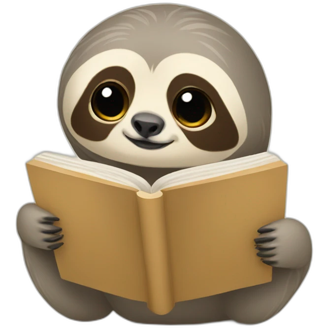 Reading female sloth emoji