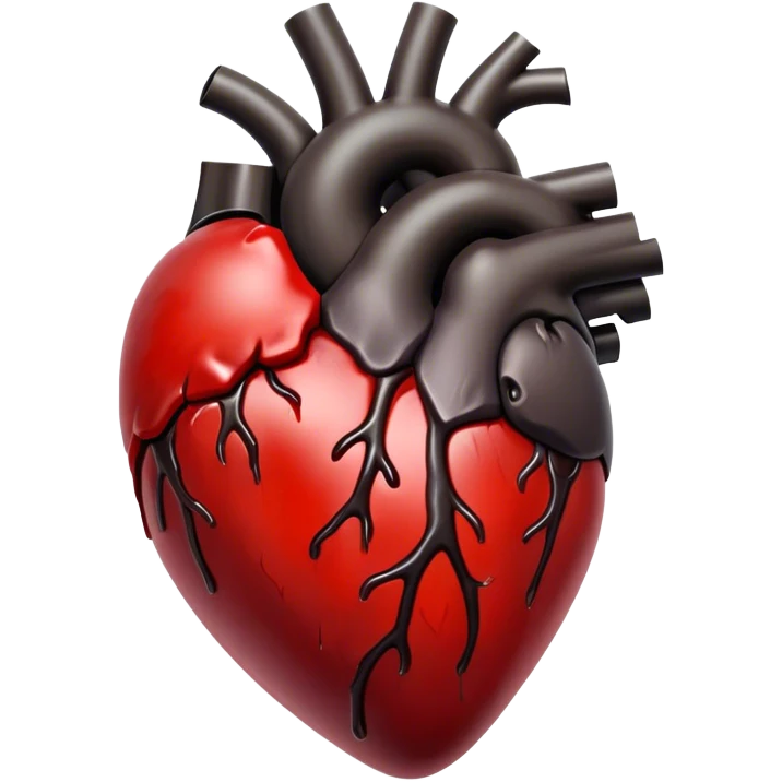 Black human heart with blood dripping from it  emoji