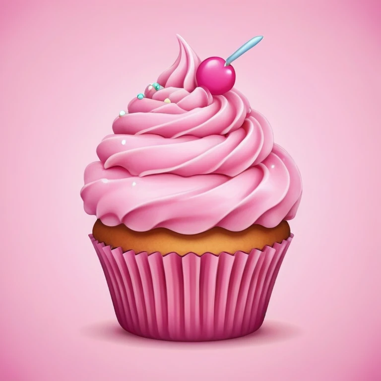 Cupcake with pink icing emoji