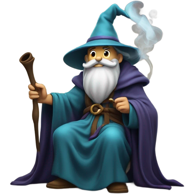 Wizard smoking pipe emoji