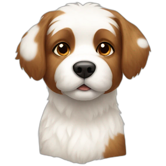 white fur and brown dots dog emoji