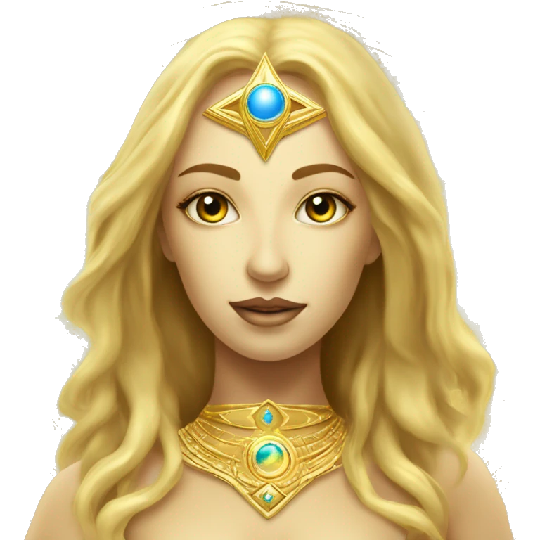 Pleiadian radiant diva woman female golden third eye emoji