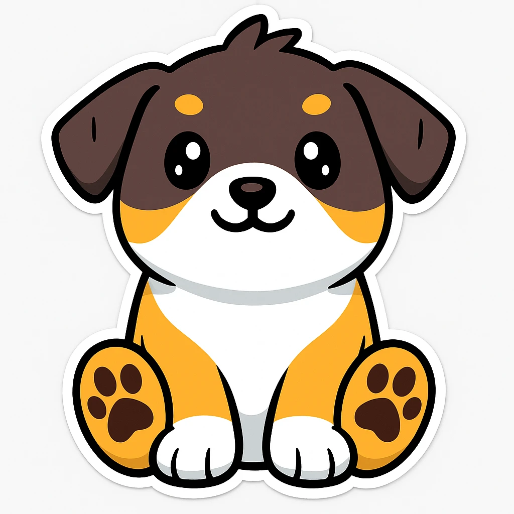 Make the paw print dark brown in cartoonish stickers emoji