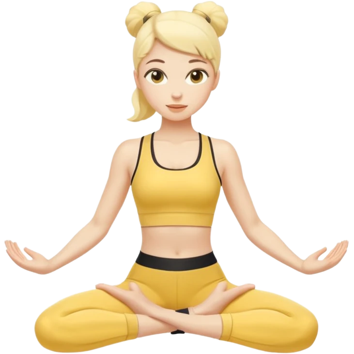 pilates girl in butter yellow set emoji