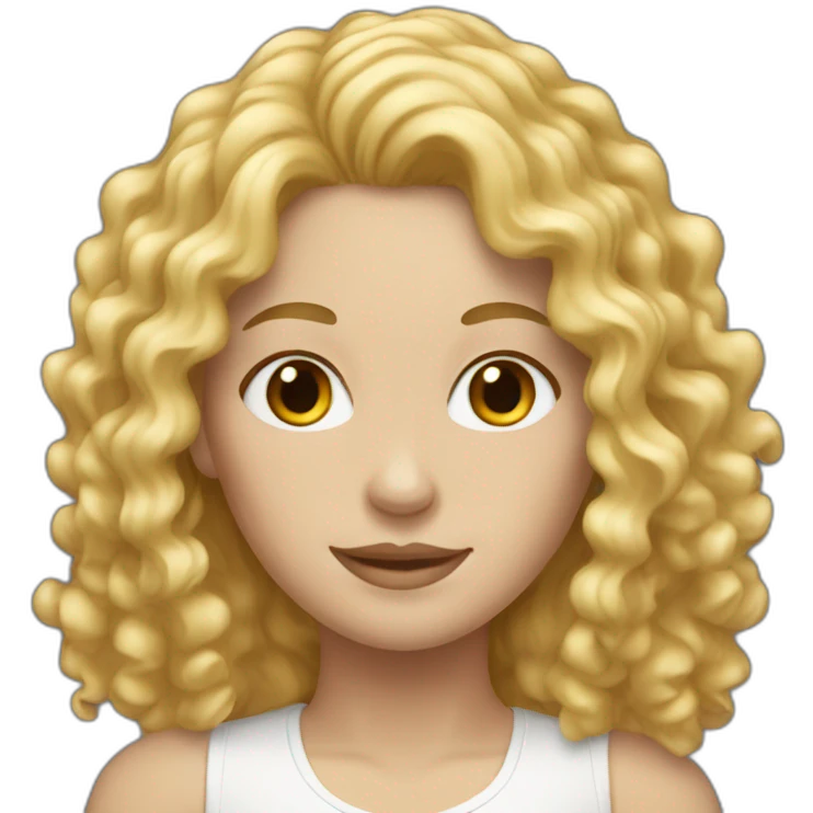 White Woman with curly blond long hair emoji