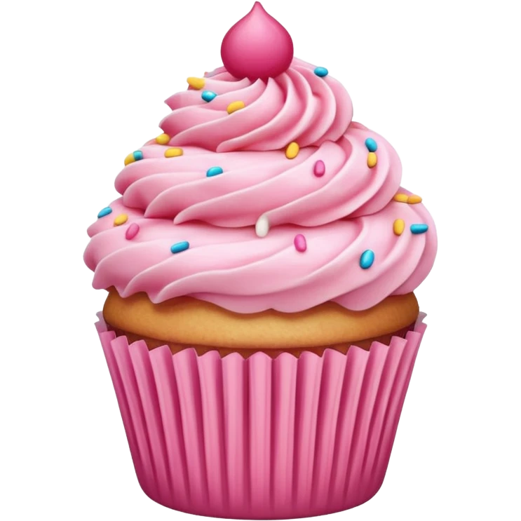 Cupcake with pink icing emoji