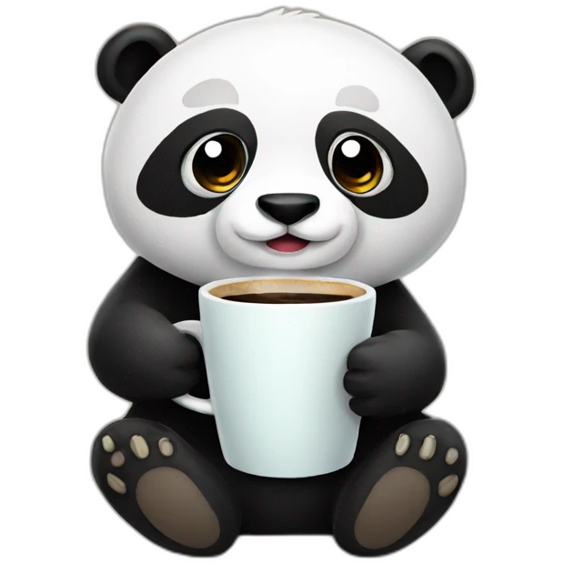 Panda drinking coffee emoji