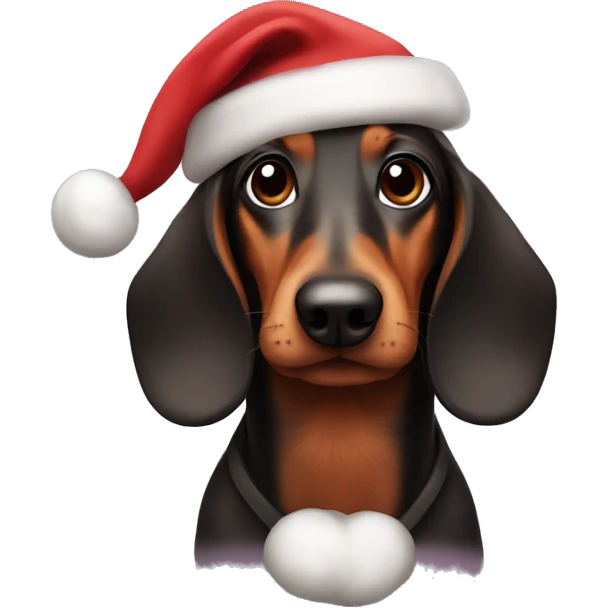 Daschund santa emoji