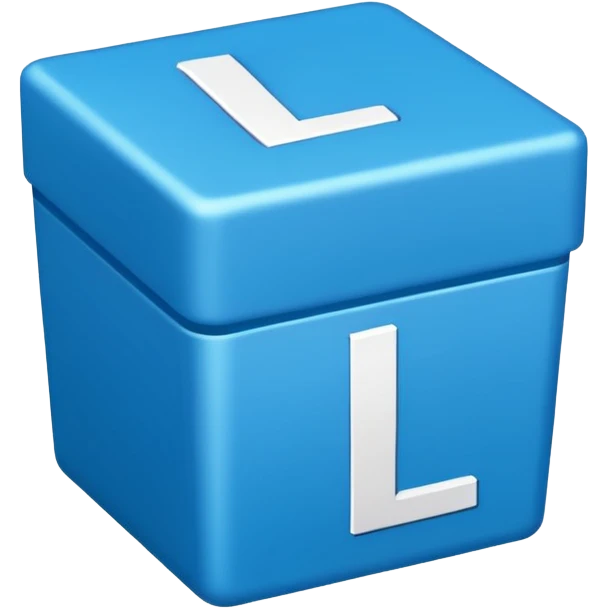 The letters L and R in a blue box 2D emoji