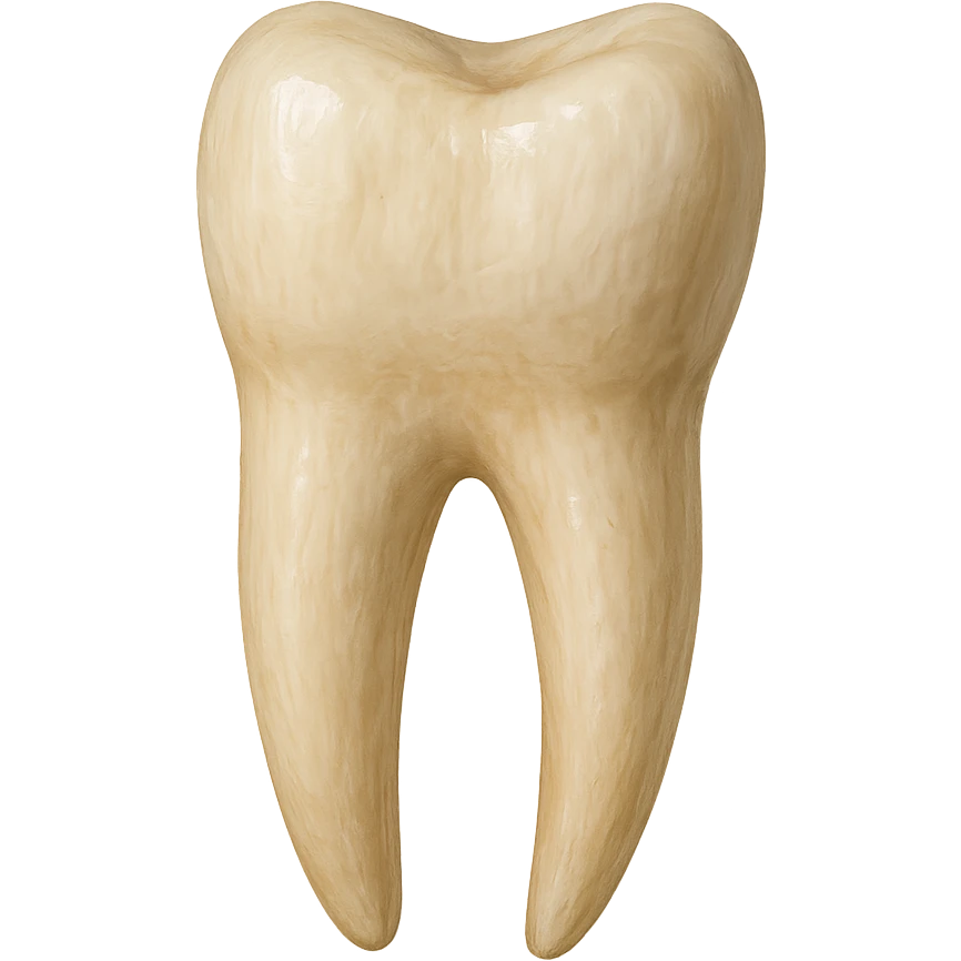 realistic illustration of a single human tooth, no background emoji