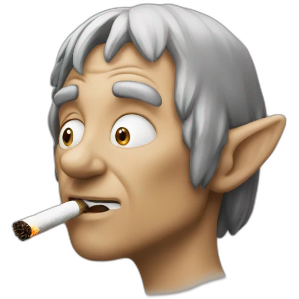 Smoking hobbit emoji