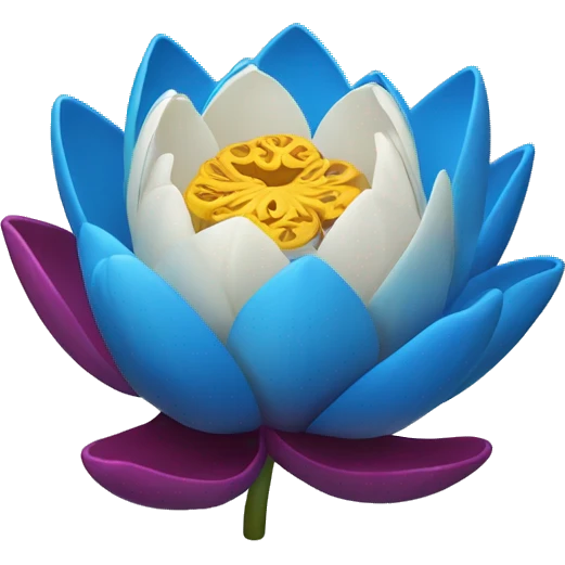 Flor de loto azul emoji