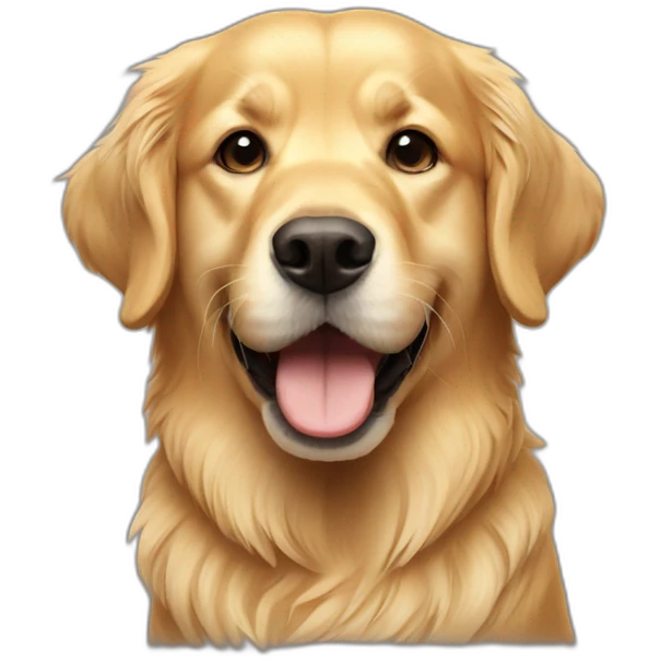 Golden retriever happy mustache emoji