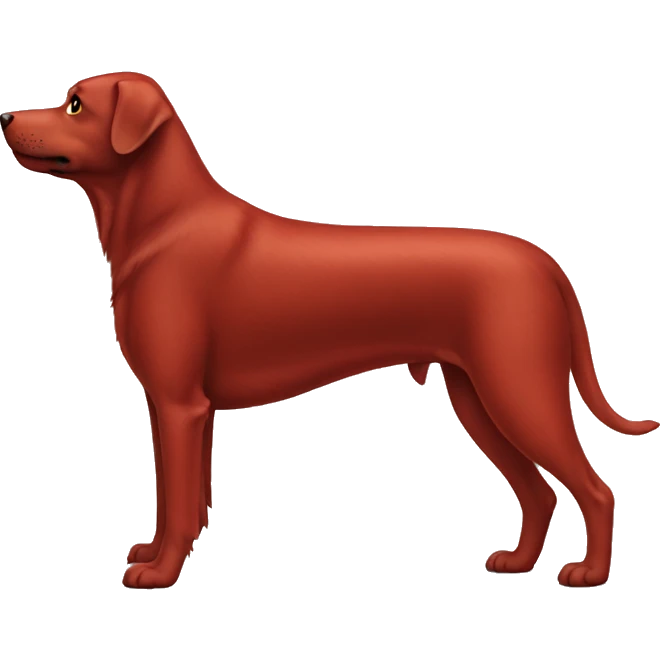 Crimson red dog standing side view emoji