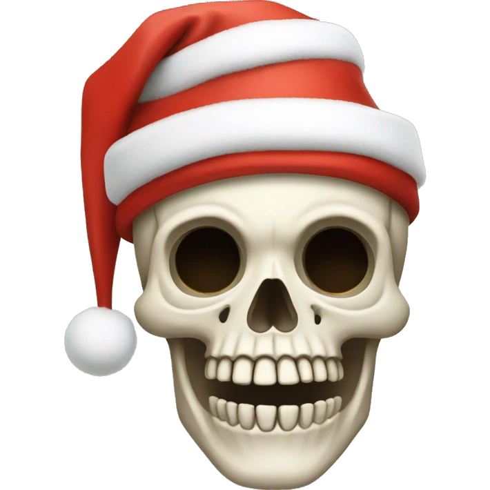 Skeleton wearing a Christmas hat emoji