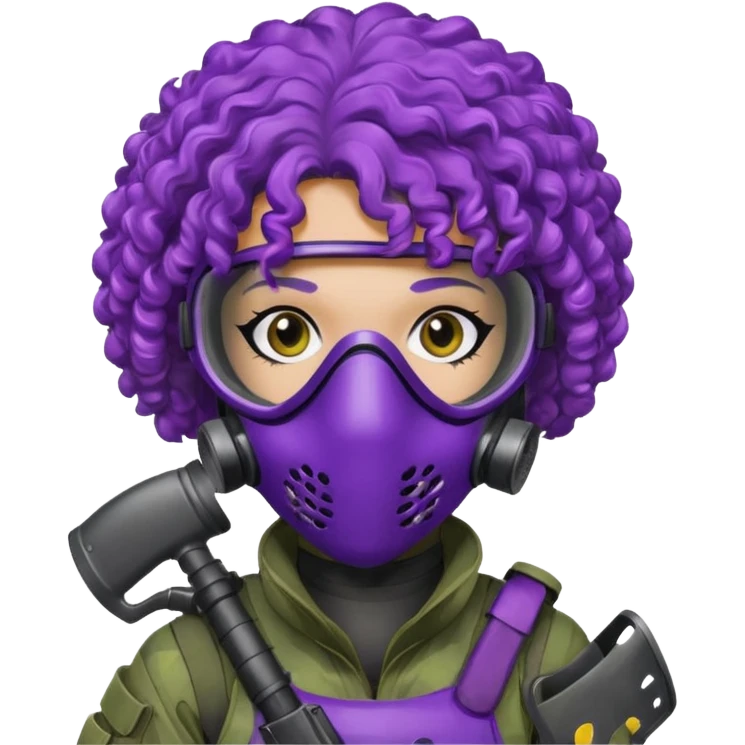 purple curly haired painitball player emoji