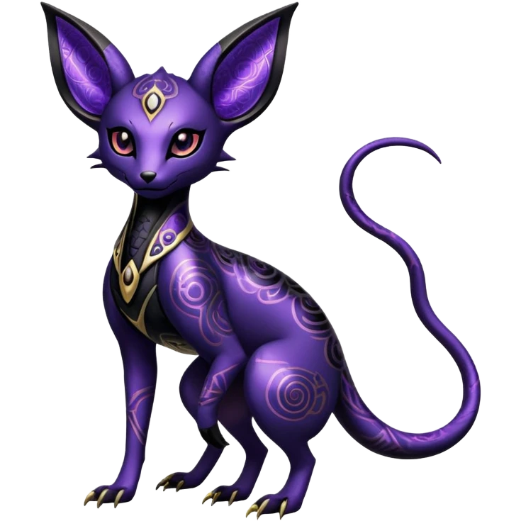 Shiny Edgy Gothic Futuristic Salandit-Umbreon-Espeon-Hybrid (Full body) emoji