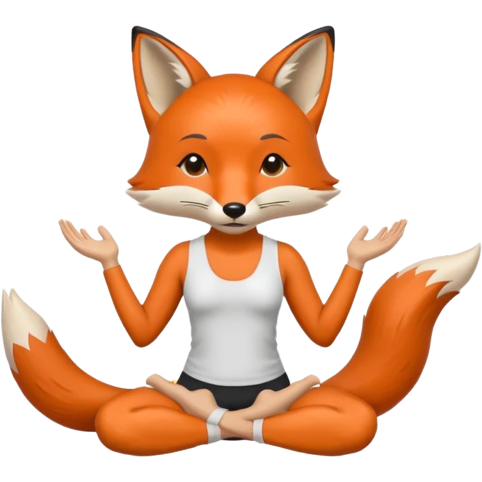 fox doing yoga emoji