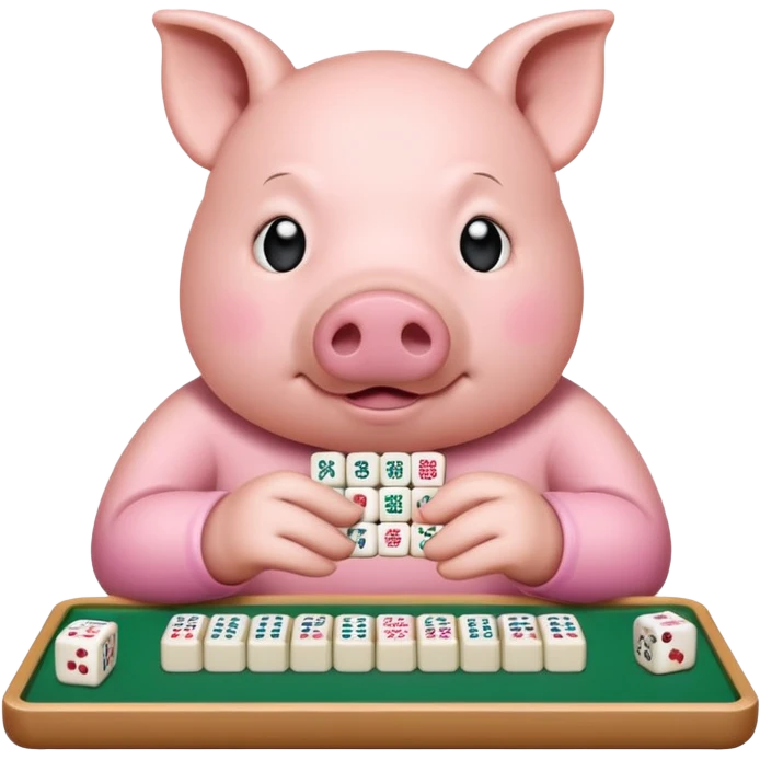 Pig playing mahjong emoji
