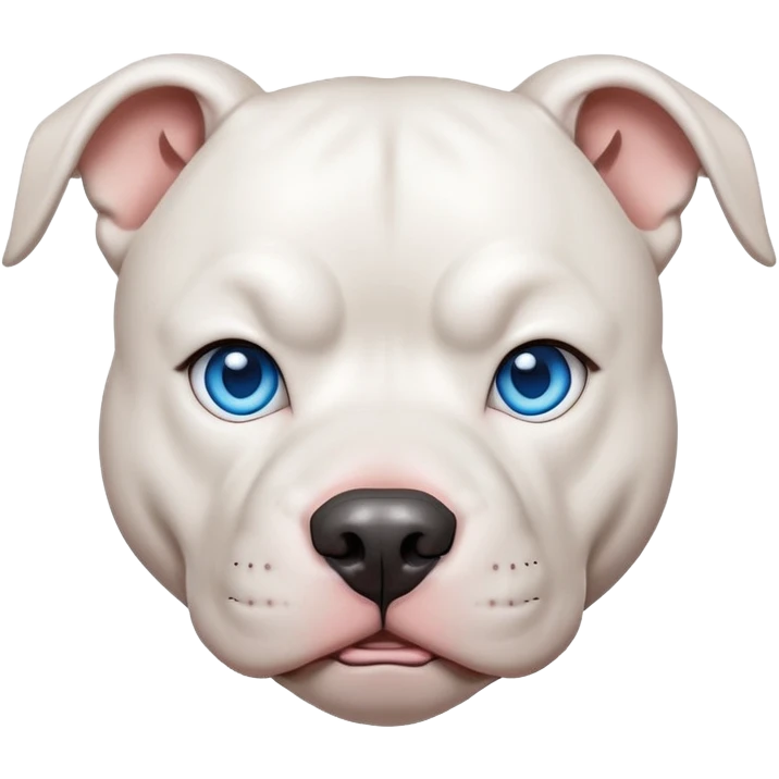 White pitbull blue eyes emoji