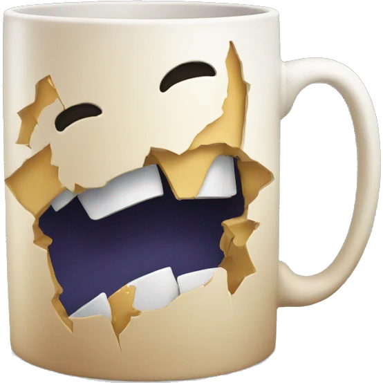 2d broken, shattered mug emoji