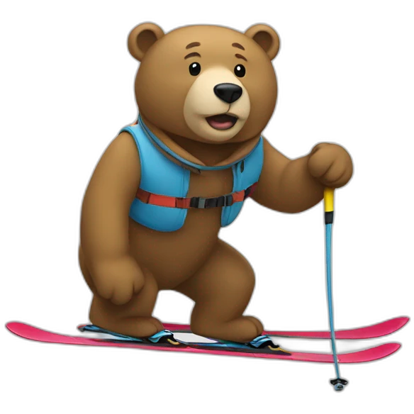 Un ours qui fait du ski emoji
