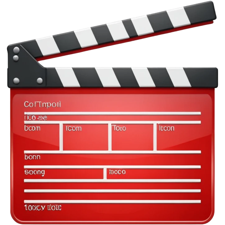 Standard clapperboard red glossy with open top bar emoji