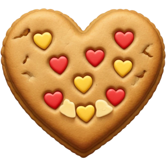 cookie shaped in a heart emoji