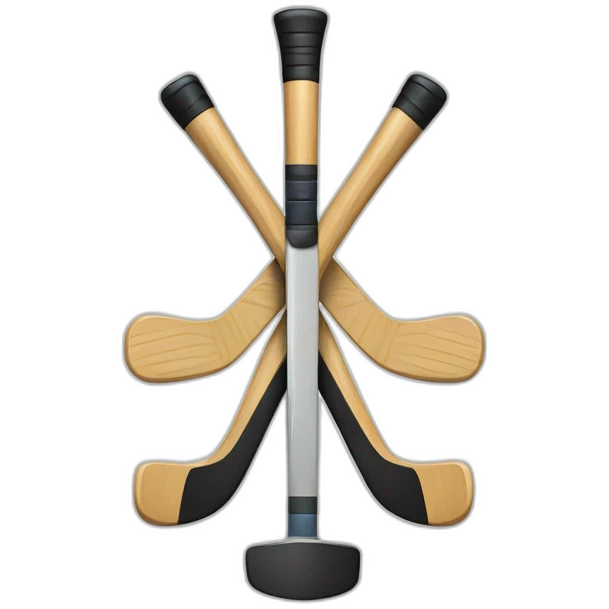 2 hockey sticks crossed with puck emoji