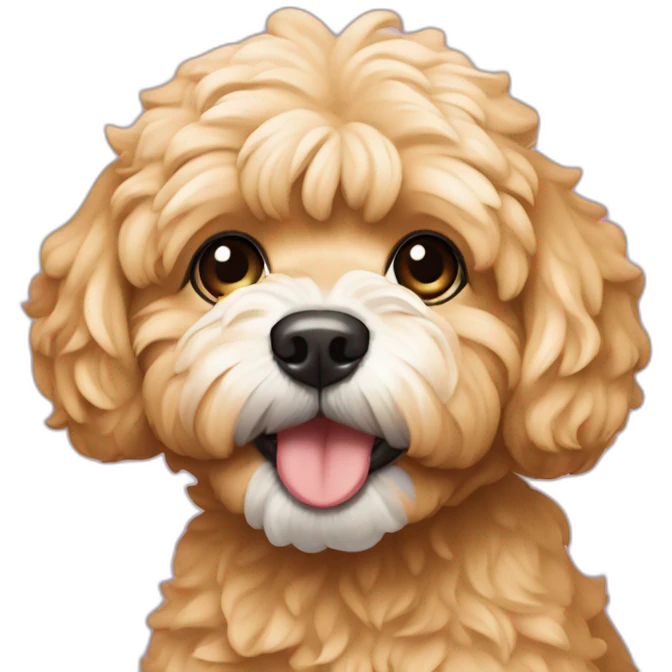 golden maltipoo hand - muscle emoji