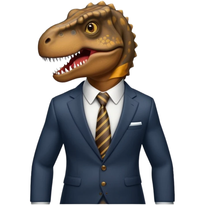 trex in business suit emoji