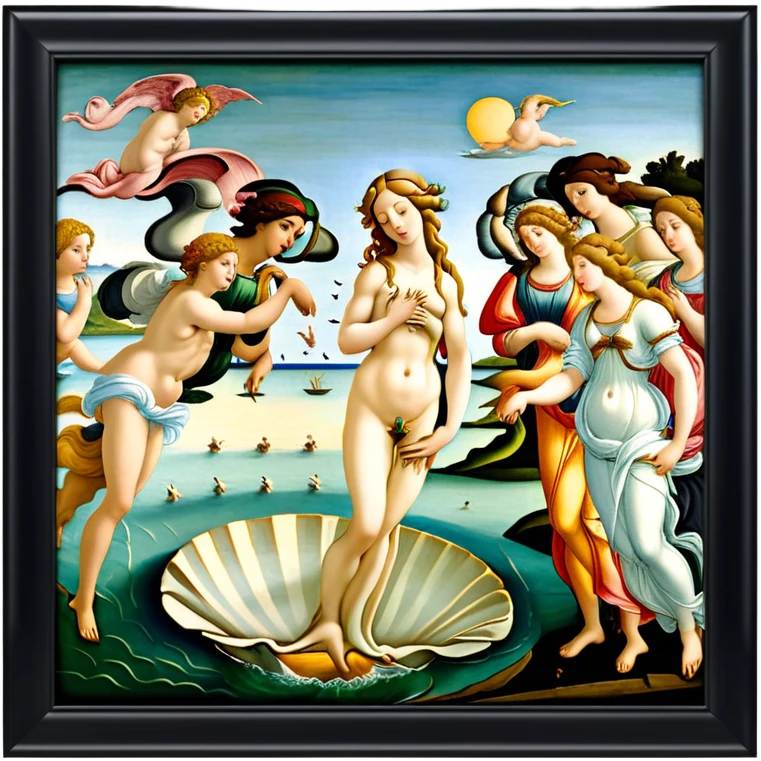 Sandro Botticelli, The Birth of Venus in frame emoji