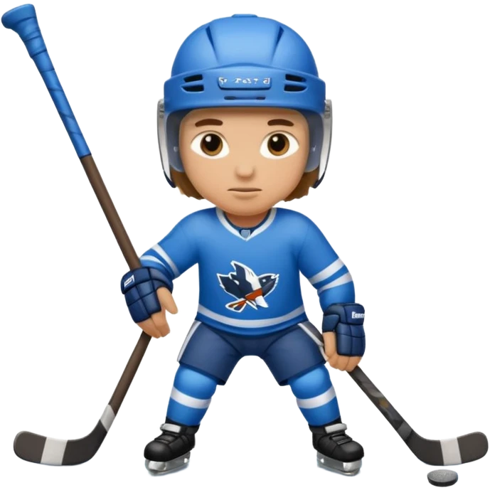 Hockey player with stick emoji