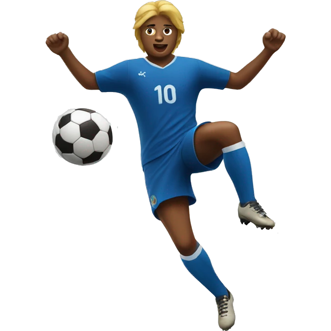 
a soccer player doing the overhead kick emoji