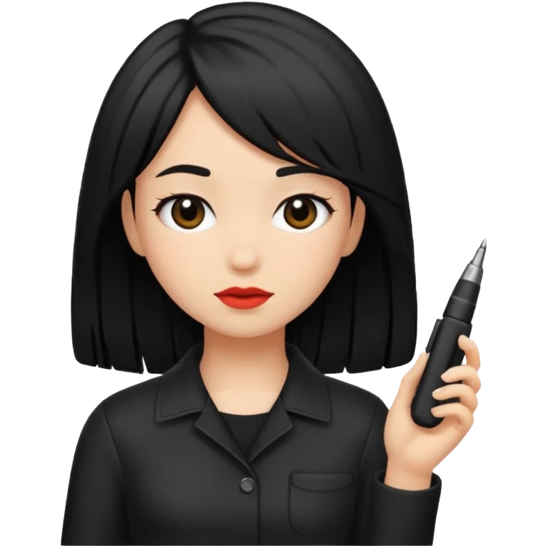 black shot hair girl emoji