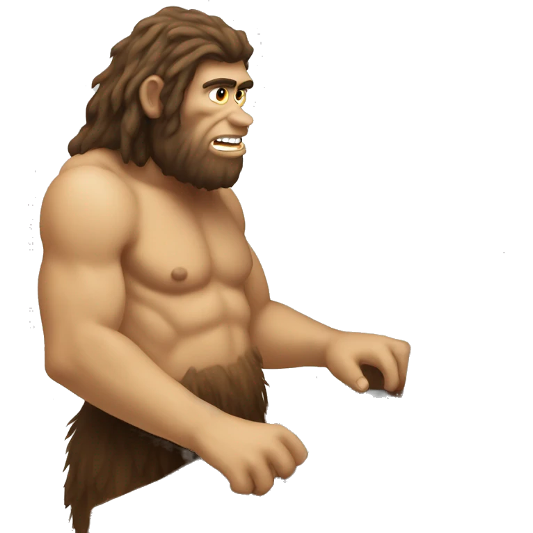 caveman with computer laptop emoji
