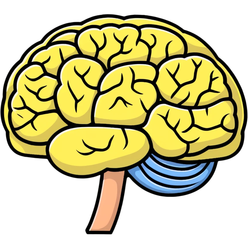 colorful cartoon brain emoji