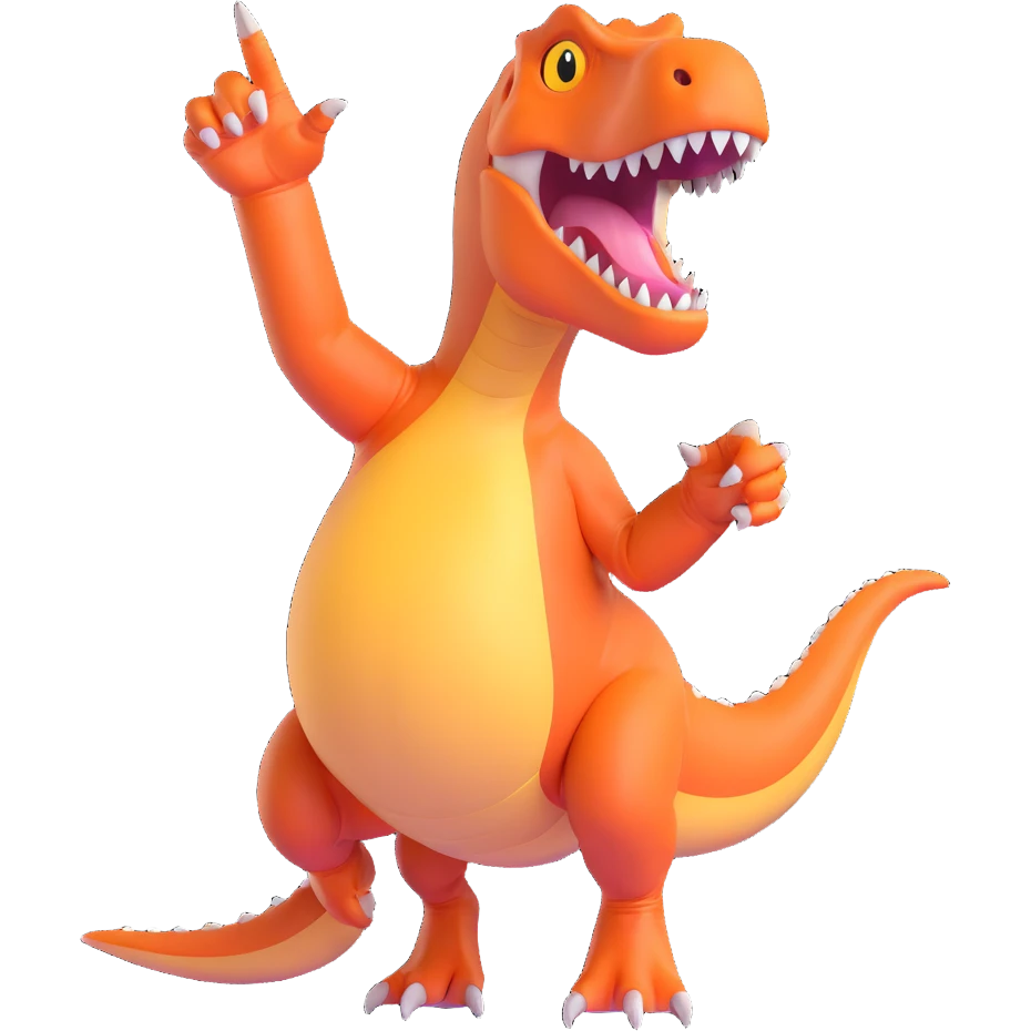 T-Rex giving the middle finger emoji