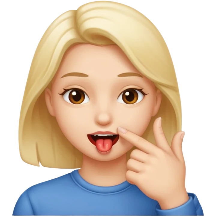 Finger biting in a flirty way emoji