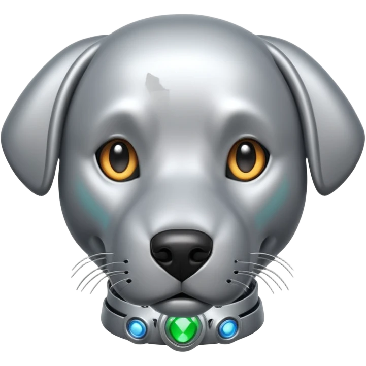 friendly cyber labrador with cybernetic enhancements emoji